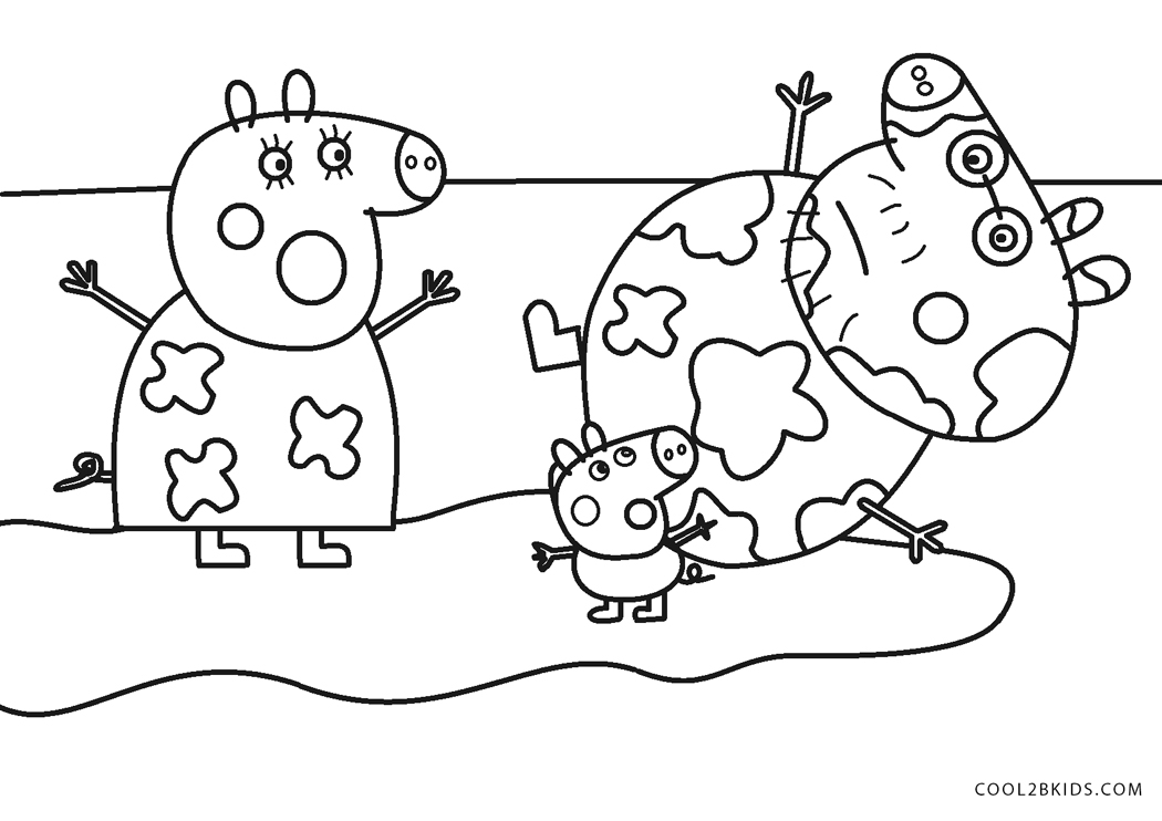 Peppa Pig Muddy Puddles Coloring Pages