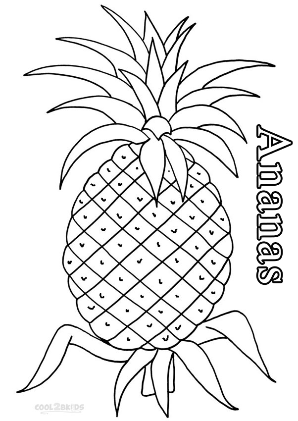 Ausmalbilder Ananas Malvorlagen kostenlos zum ausdrucken