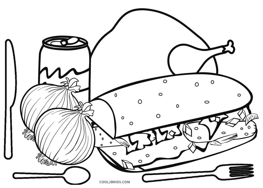 Desenhos de Comida para Colorir