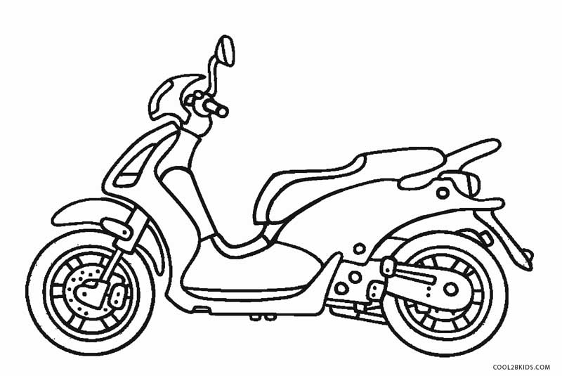 Páginas para colorir de motocicleta imprimíveis gratuitas para