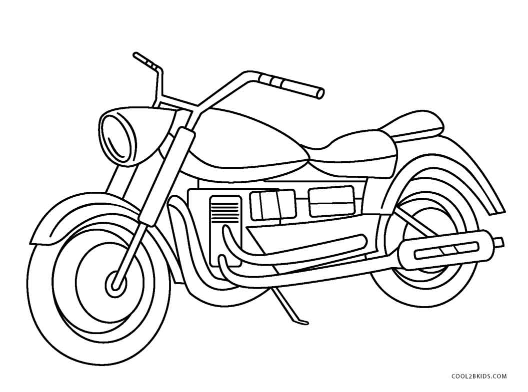 Desenhos de Uma Motocicleta para Colorir e Imprimir 