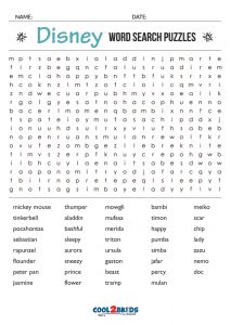 printable disney word search cool2bkids