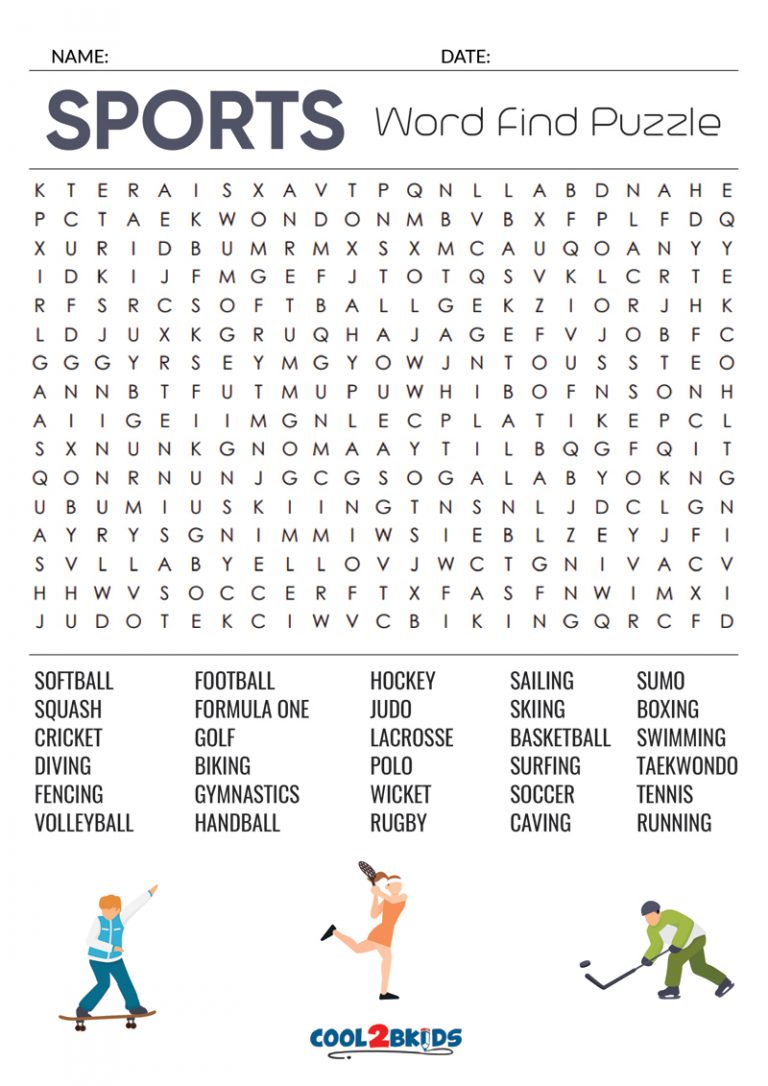 Printable Sports Word Search Printable Templates