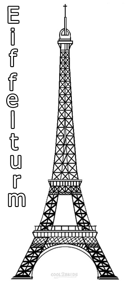 Ausmalbilder Eiffelturm - Malvorlagen kostenlos zum ausdrucken