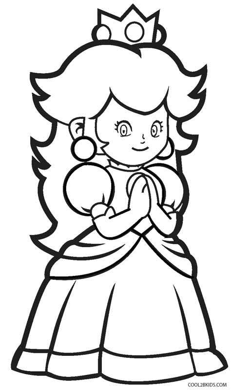 Desenhos para colorir da Princesa Peach para impressão e grátis