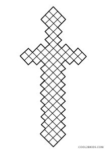 minecraft sword coloring pages