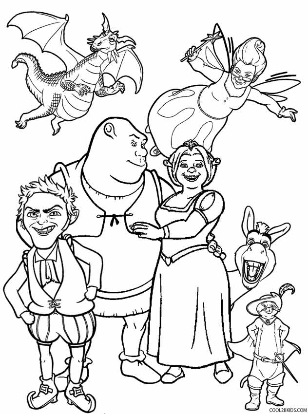 Desenhos de Shrek para colorir - Páginas para impressão grátis