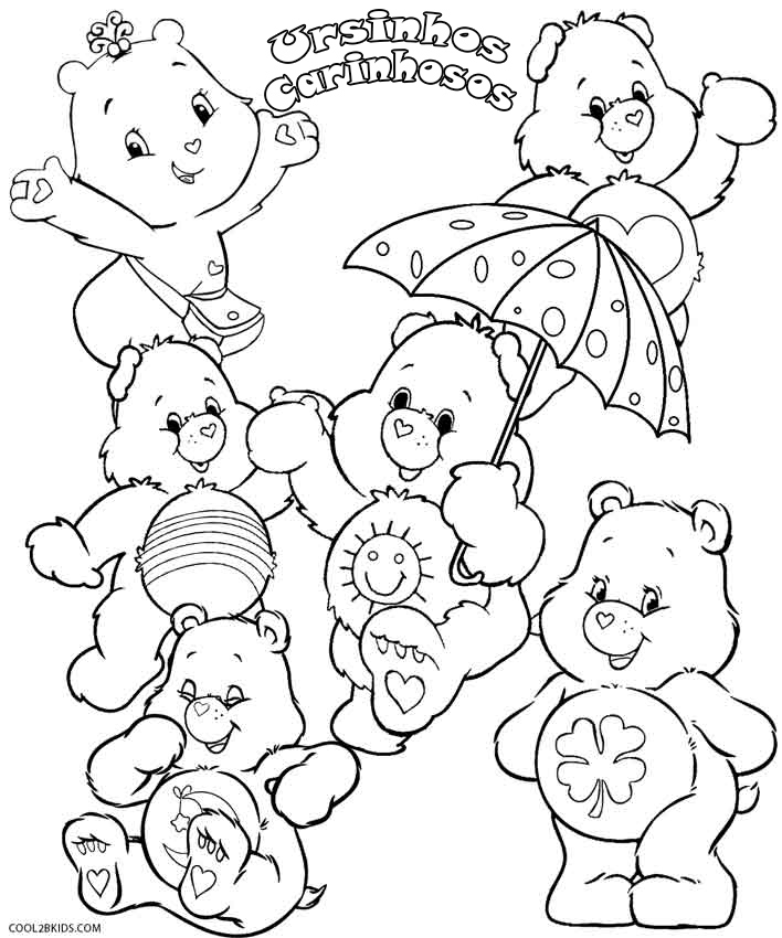 Desenhos de Ursinhos Carinhosos para colorir - Páginas para impressão grátis