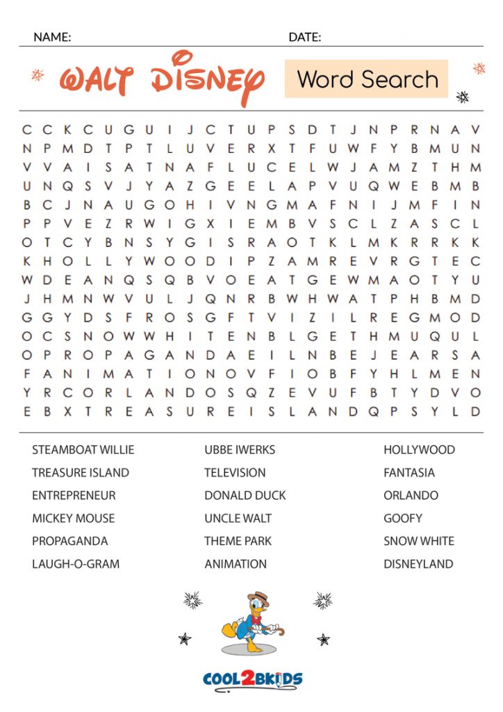 printable disney word search cool2bkids