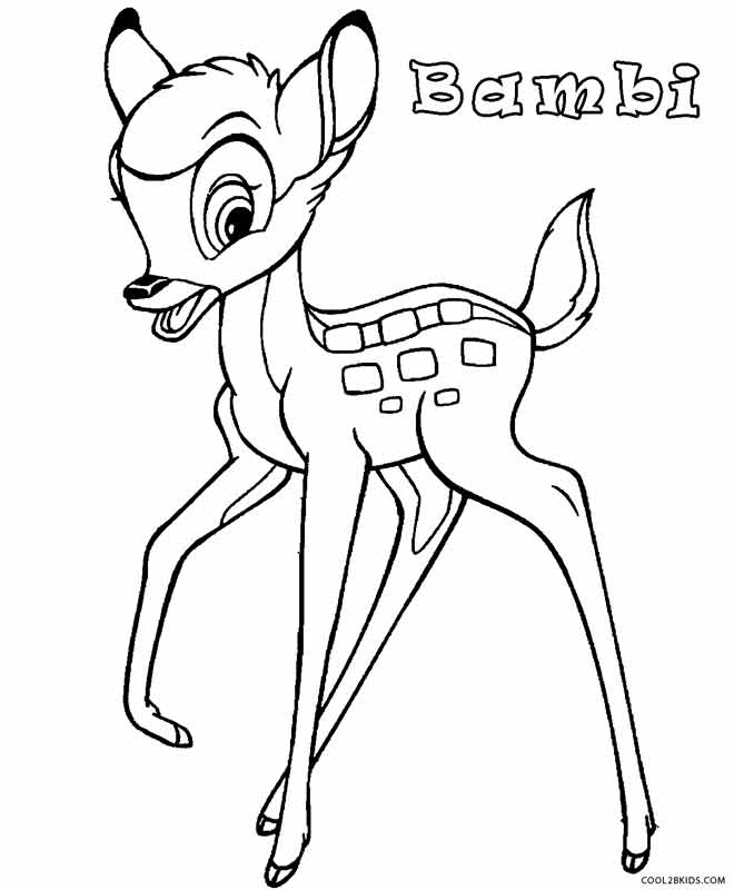 Ausmalbilder Bambi - Malvorlagen kostenlos zum ausdrucken