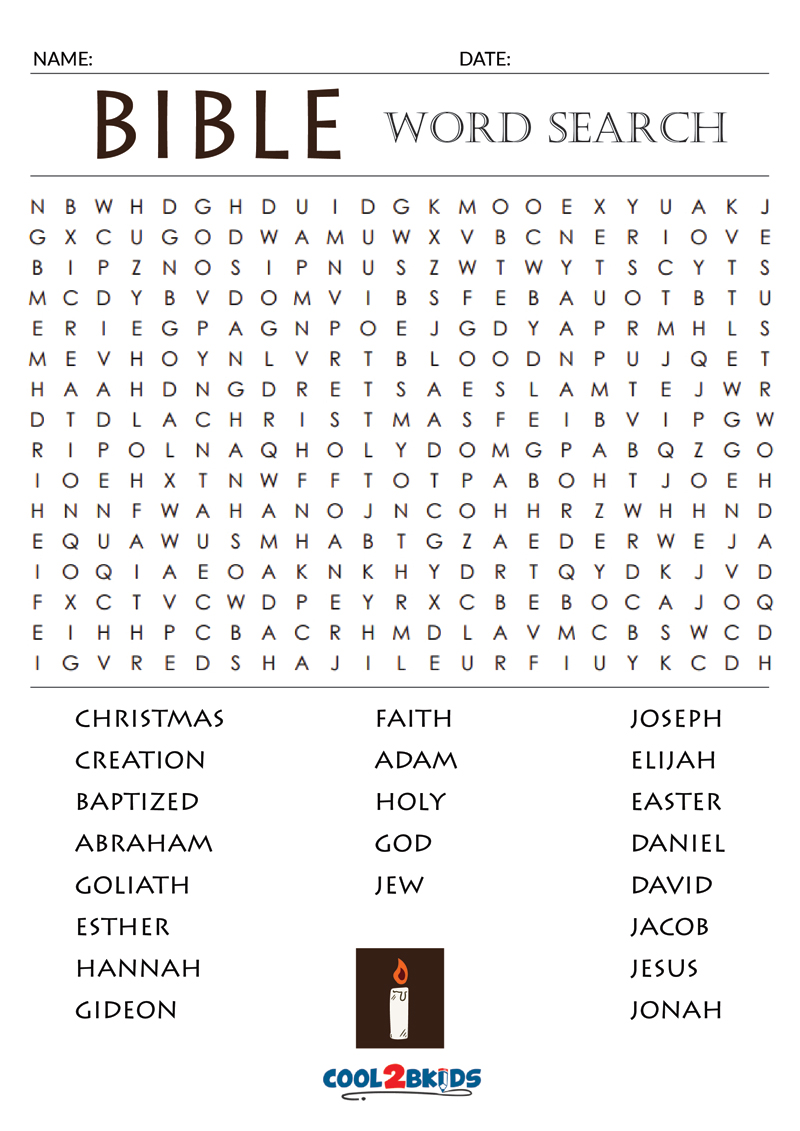 Printable Bible Word Search - Cool2bKids