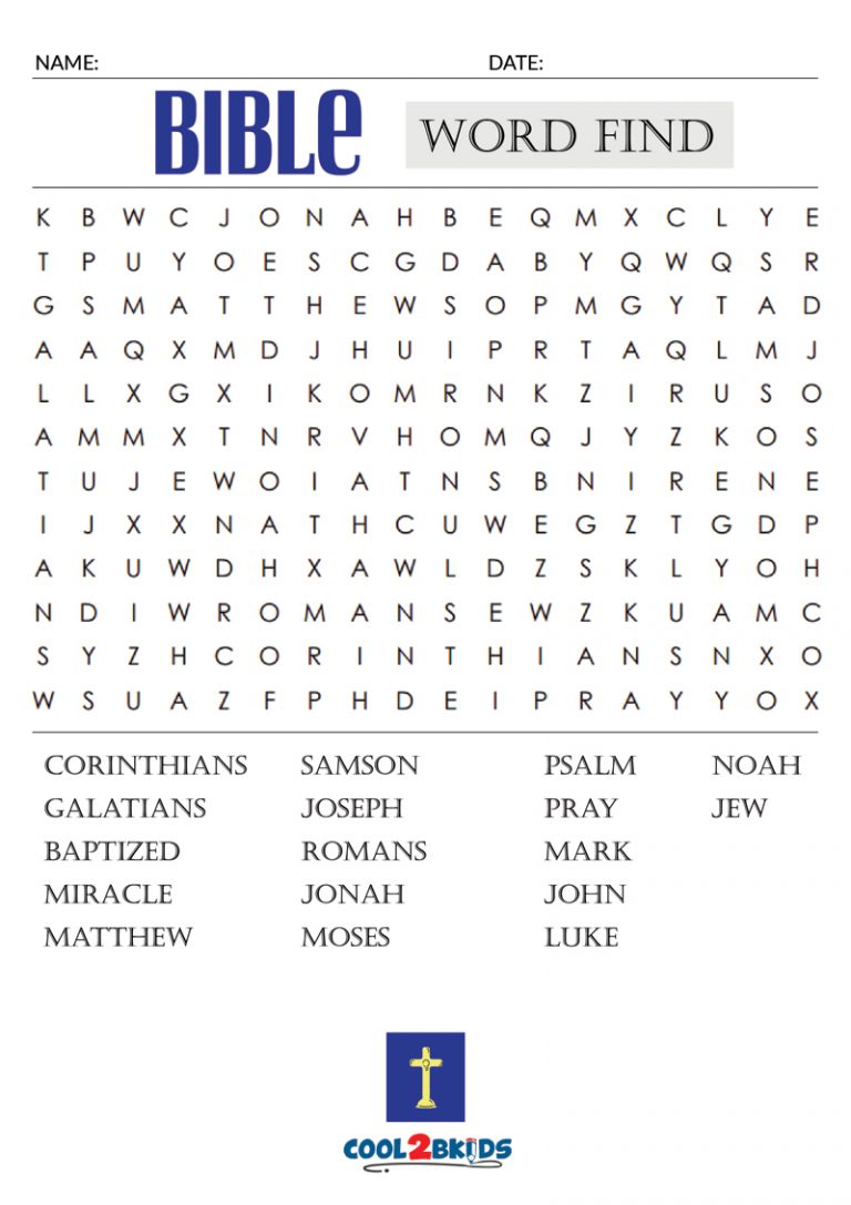 Printable Bible Word Search - Cool2bKids