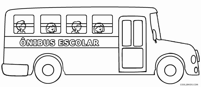 Páginas para colorir de ônibus escolar para impressão grátis para