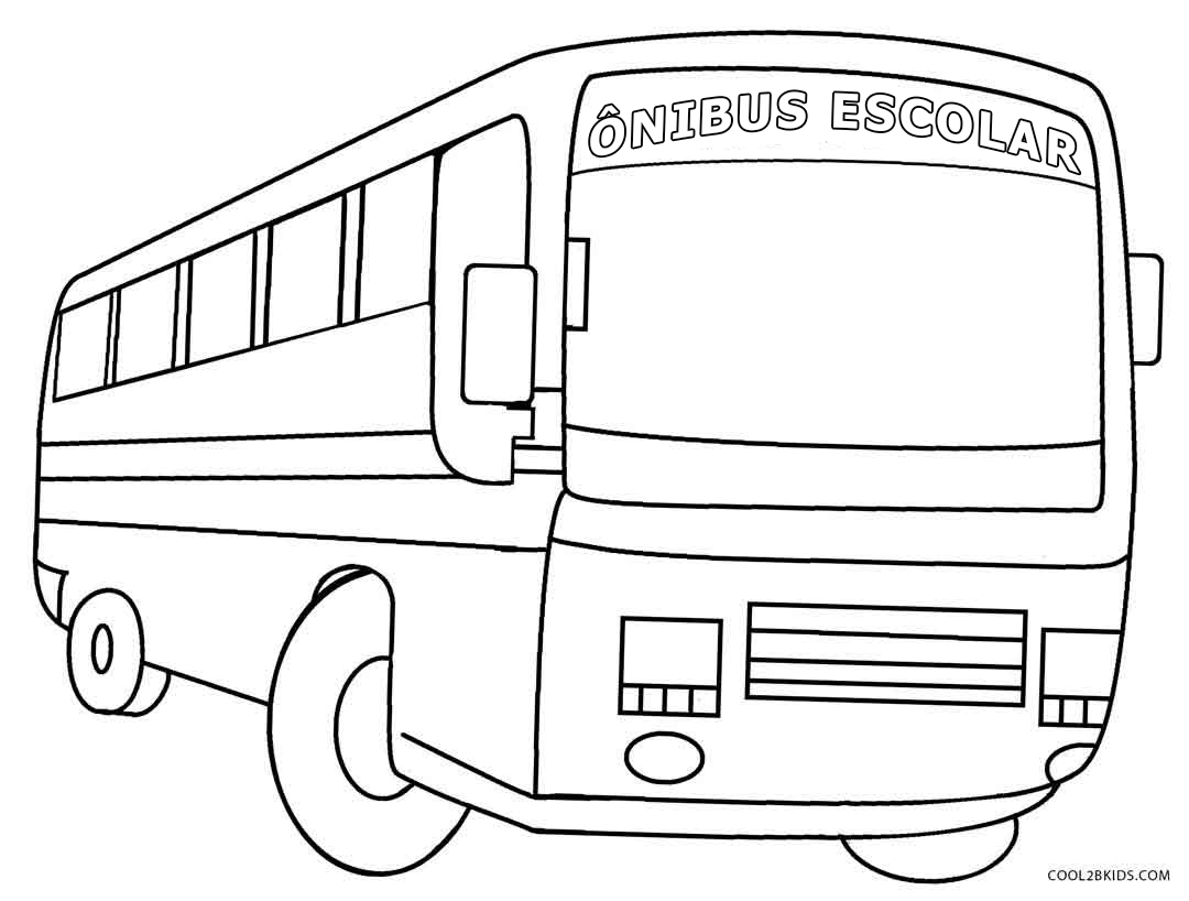 contorno de página para colorir e tutorial de desenho. como desenhar um  carro. ônibus escolar a