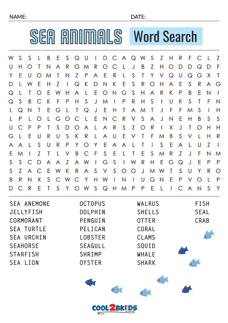 printable animal word search cool2bkids