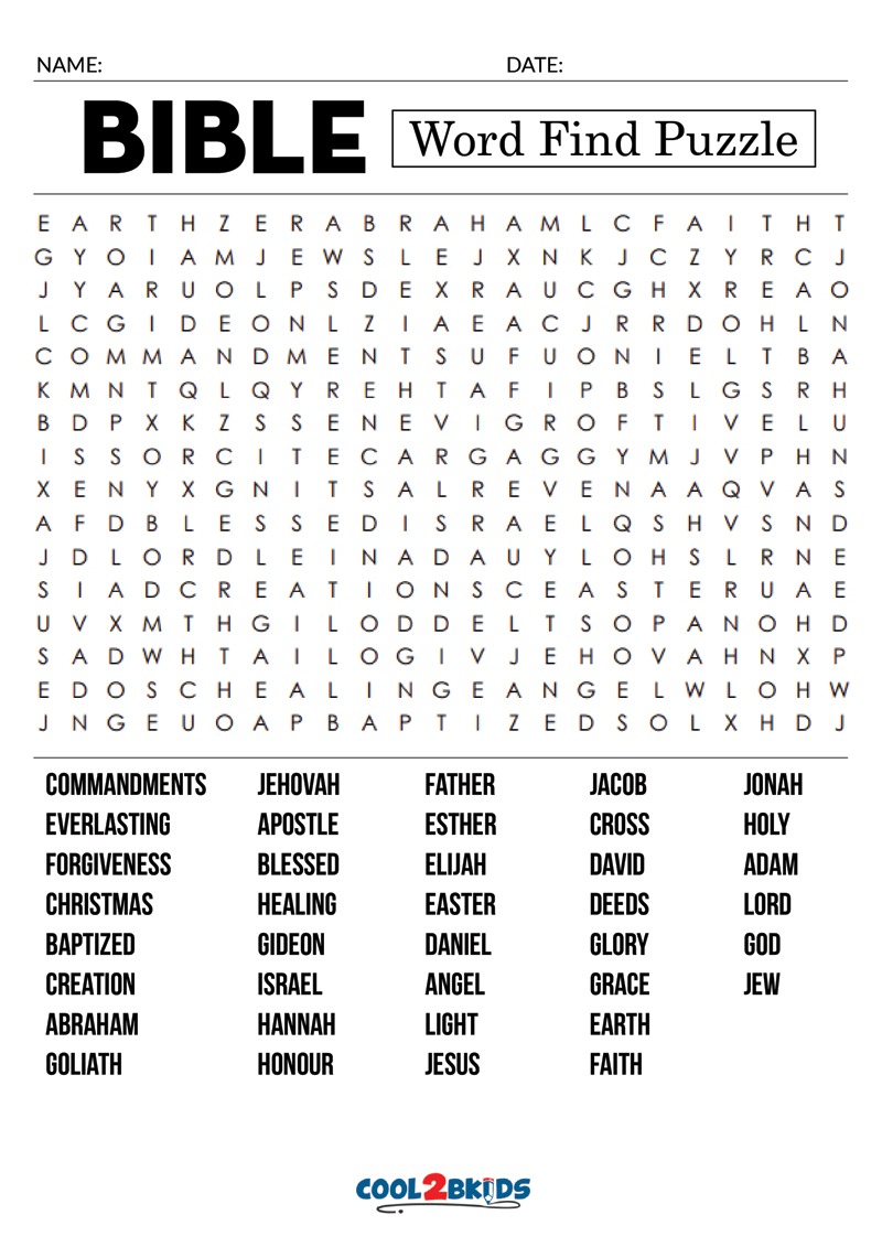 Large Print Bible Word Search