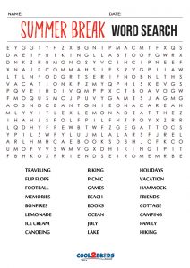 printable summer word search cool2bkids