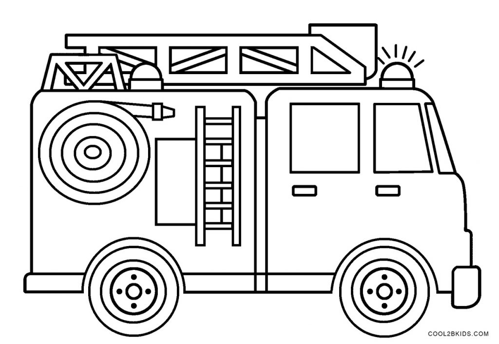 Ausmalbilder Feuerwehrauto - Malvorlagen kostenlos zum ausdrucken