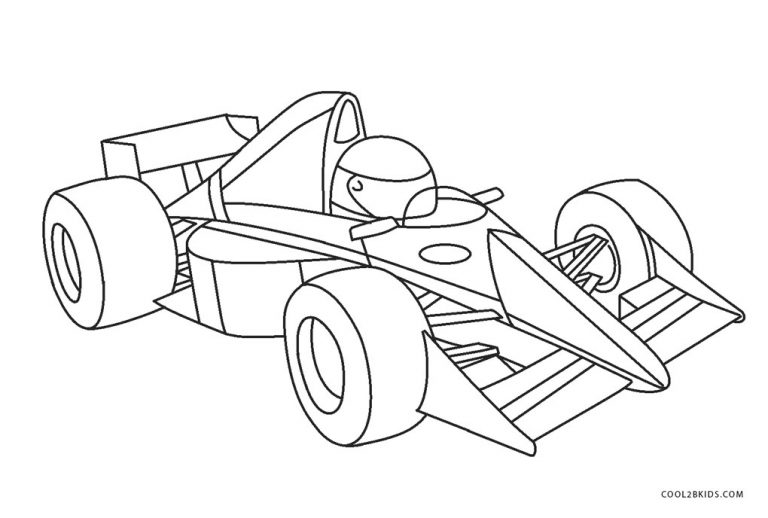 Ausmalbilder Rennauto - Malvorlagen kostenlos zum ausdrucken