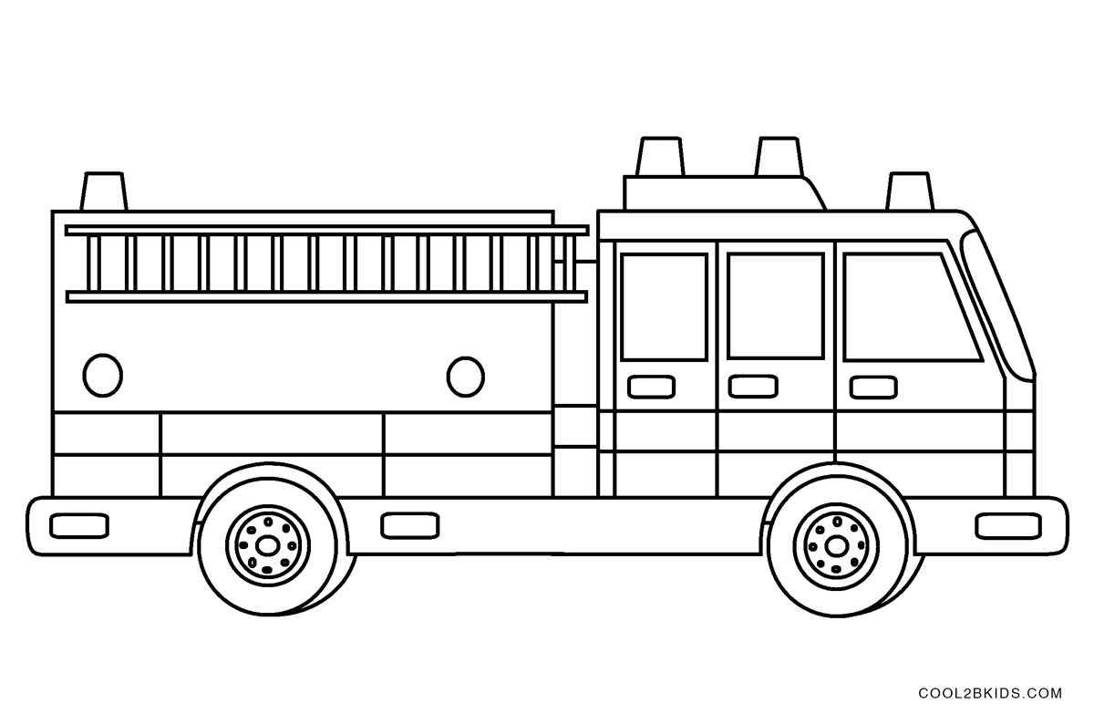 Ausmalbilder Feuerwehrauto - Malvorlagen kostenlos zum ausdrucken