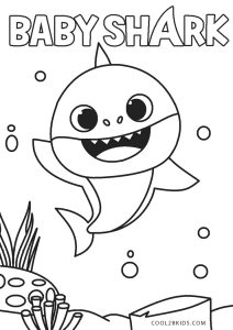 Malbuch für Kinder BABY SHARK ca:29,5x21cm ca.70 Vorlagen 