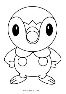 Pokemon Pikachu, Piplup, and Friends Coloring Page