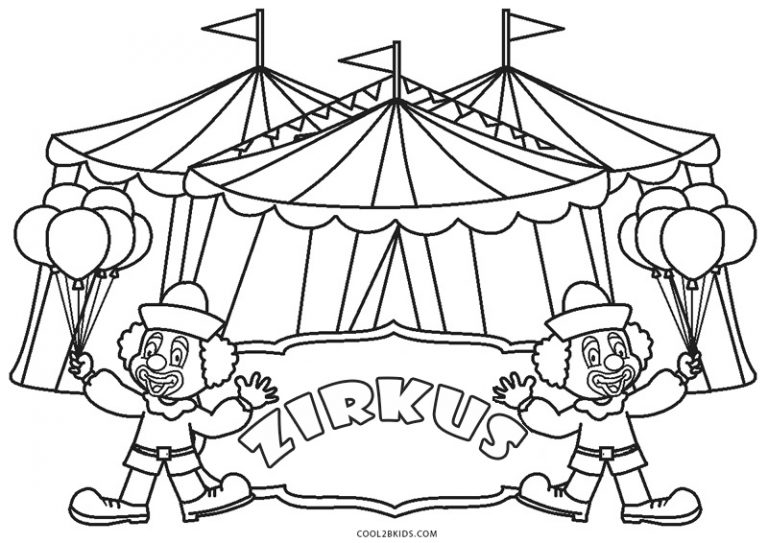Ausmalbilder Zirkus - Malvorlagen kostenlos zum ausdrucken