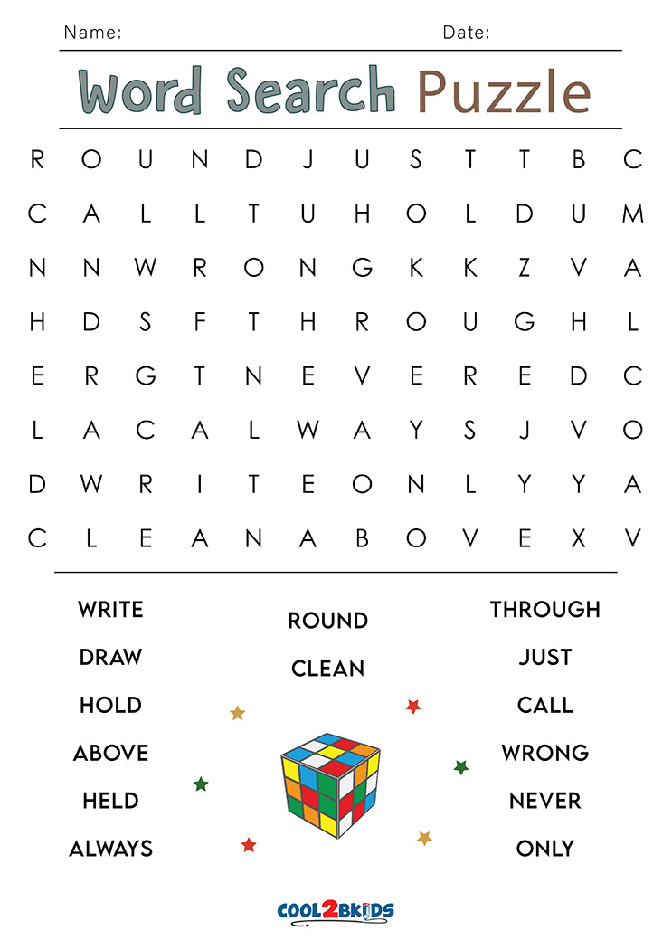 Sight Words Worksheet Free Word Search 3rd Grade Printable Think Tank 