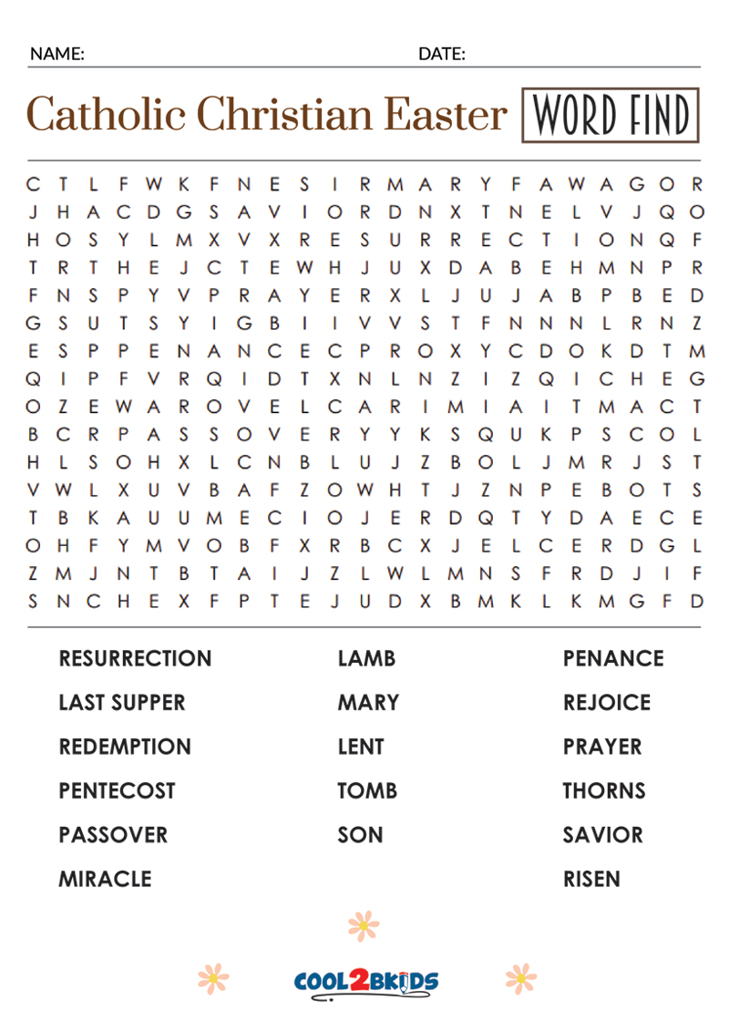 Printable Religious Easter Word Search Puzzle Jinxy Kids Printable 