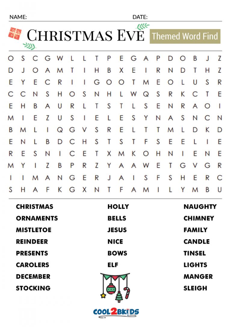 Christmas Word Search | Cool2bKids