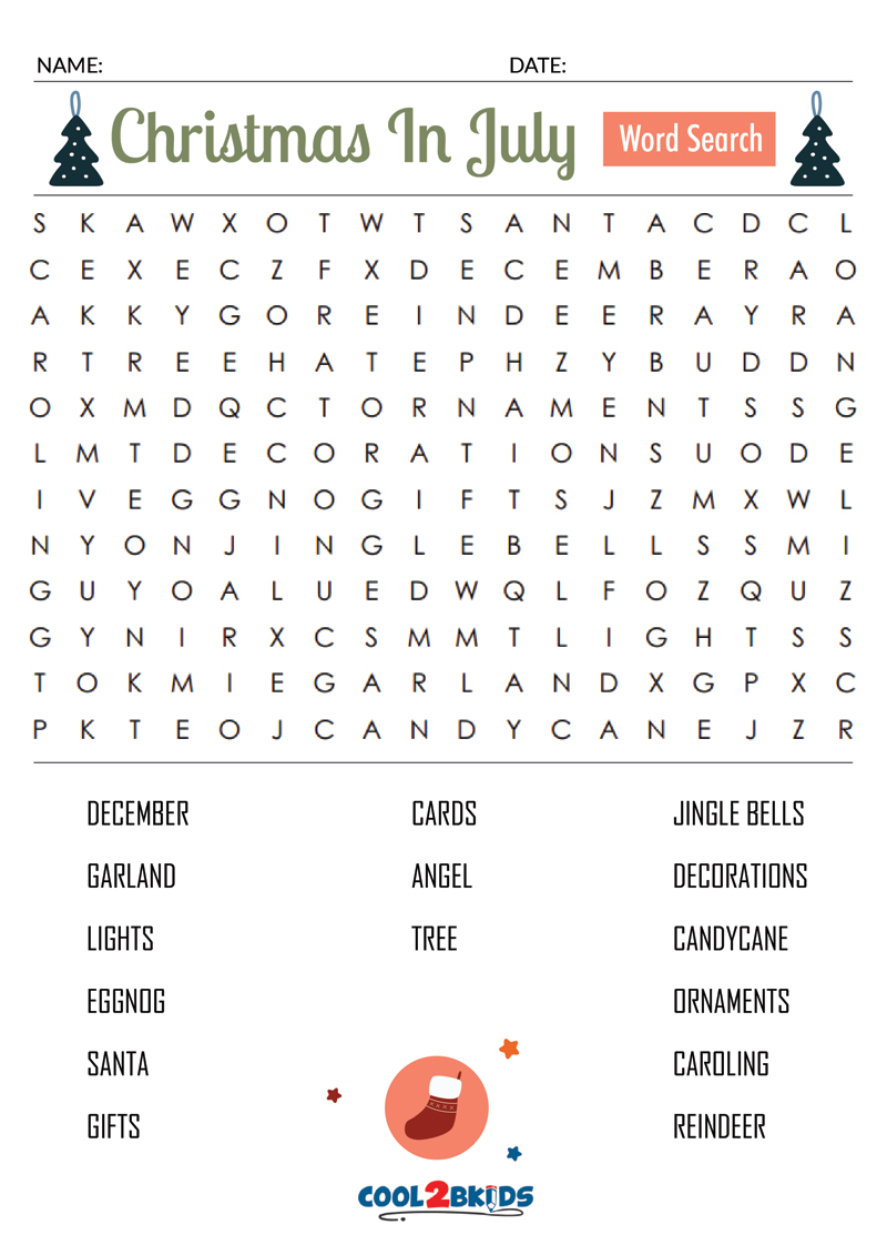 Printable Christmas Word Search - Cool2bKids