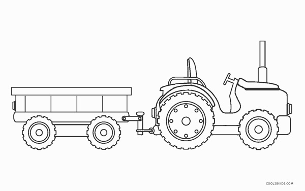 Desenhos para colorir de trator para crianças - grátis e