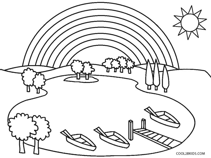 Desenhos de Arco-íris para colorir - Bora Colorir