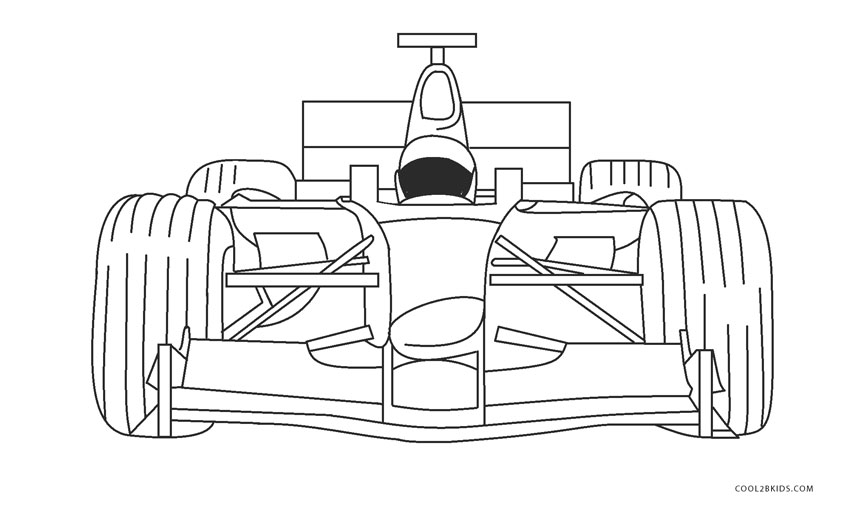 Desenho para colorir Corrida de carros em preto e branco · Creative Fabrica