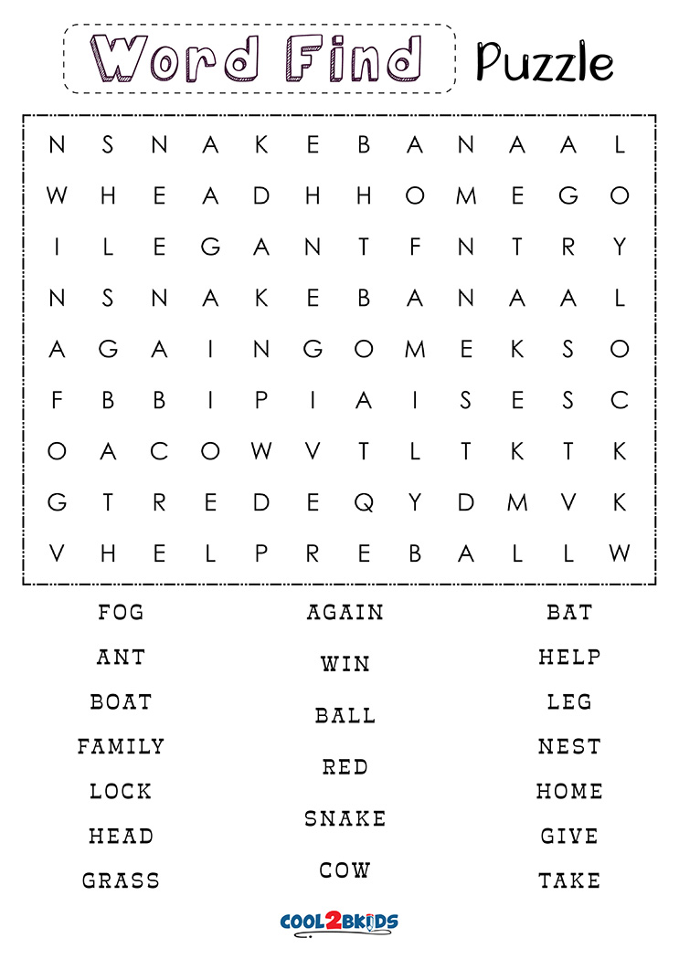 free printable word search puzzles for kids cool2bkids