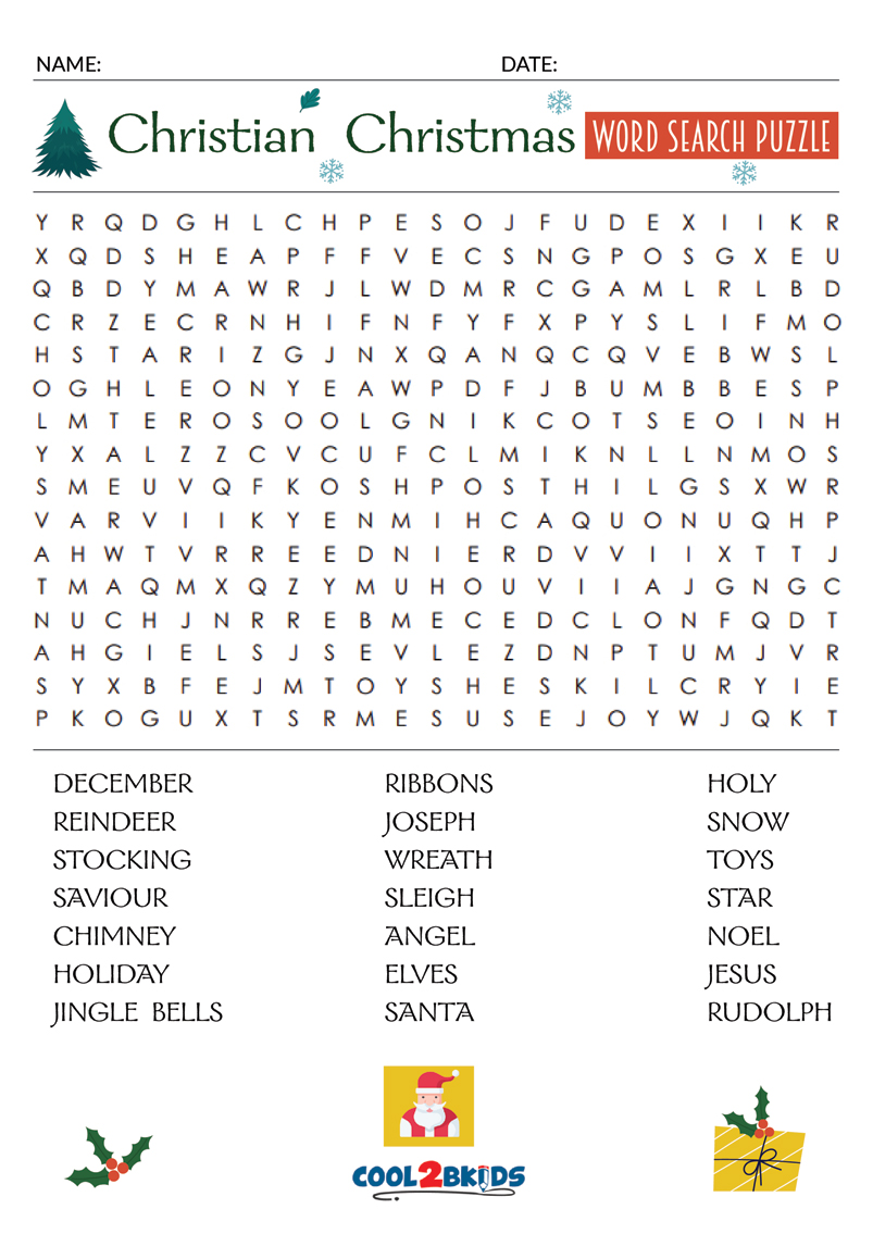 Christmas Word Search | Cool2bKids