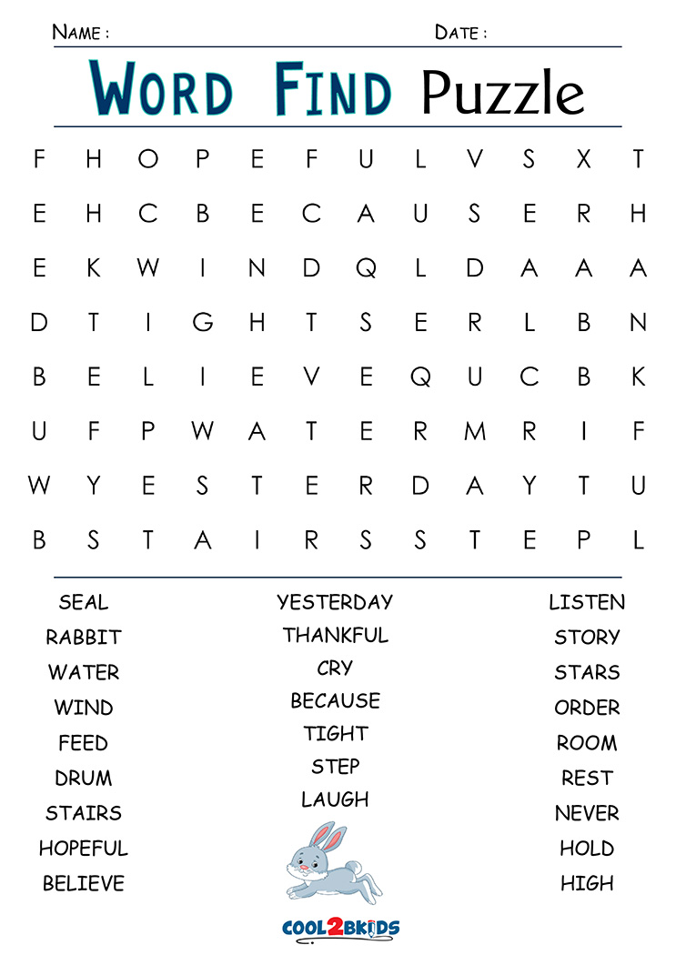 2nd Grade Word Search | Cool2bKids