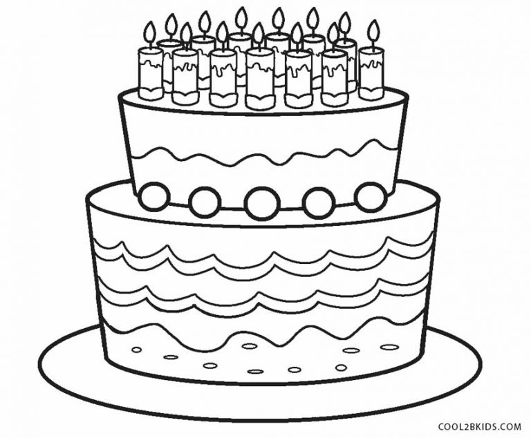 Geburtstagstorte Malvorlage Candles Cartoon