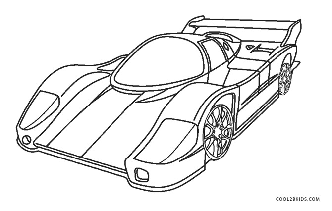 Desenhos de Carros de Corrida para colorir - Páginas para