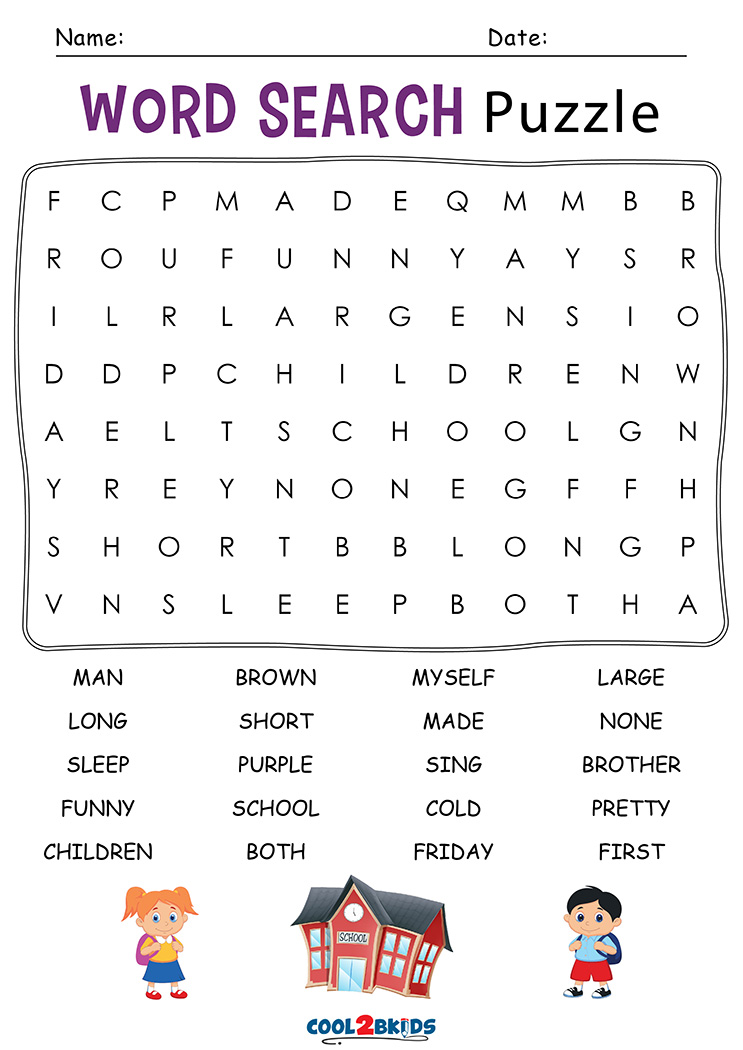 2nd grade word search cool2bkids