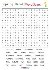 Printable Spring Word Search - Cool2bKids