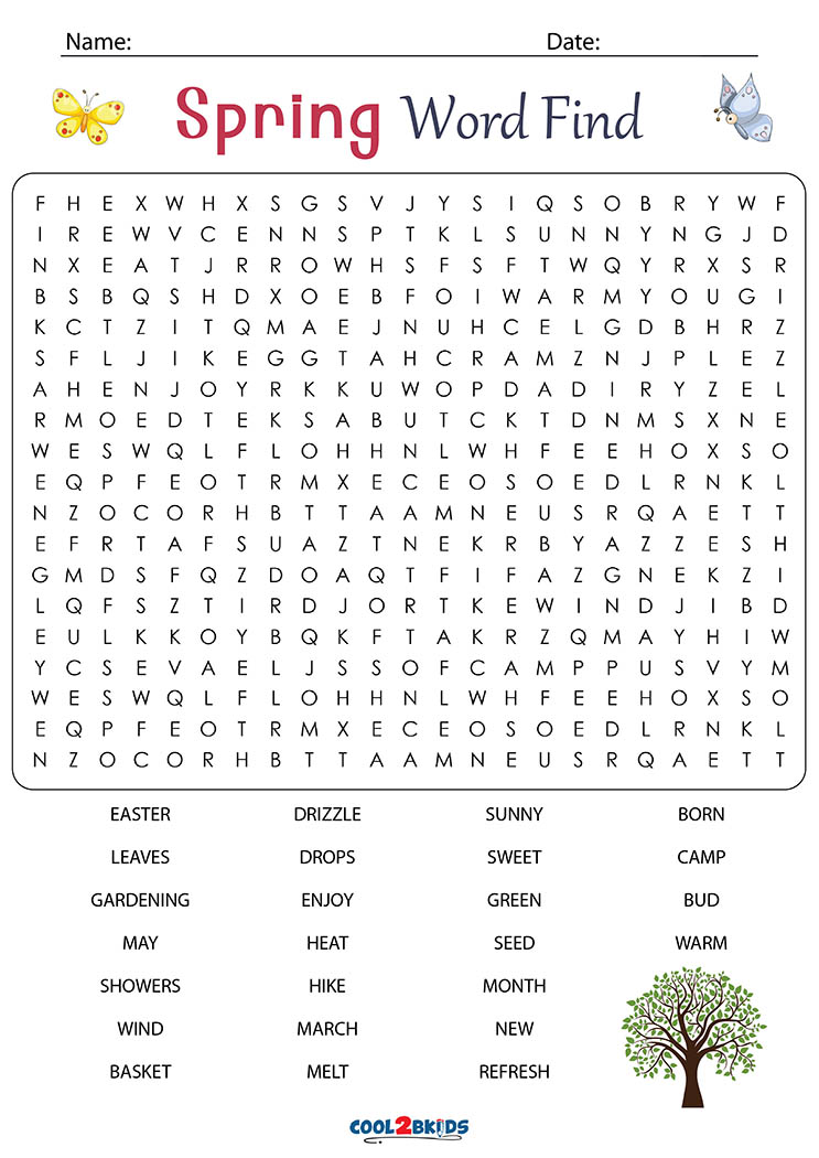 Spring Word Search Cool2bKids