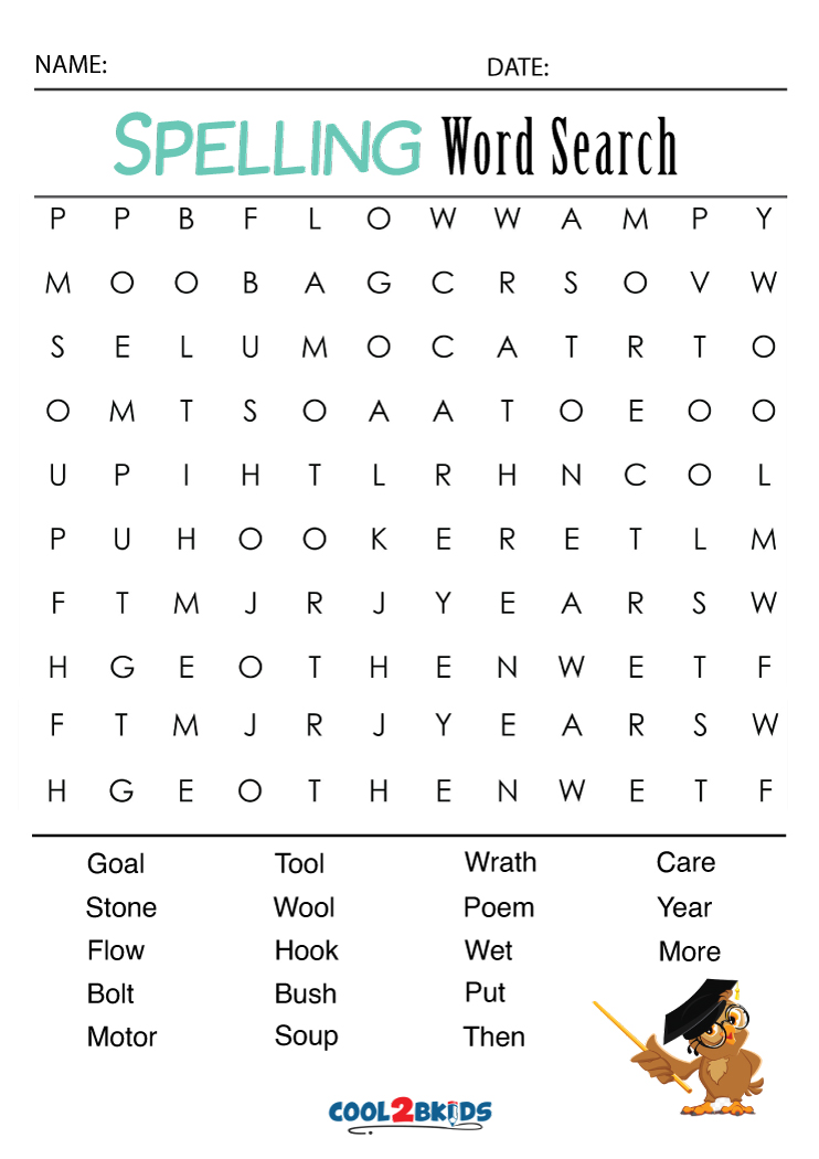 4th grade word search cool2bkids