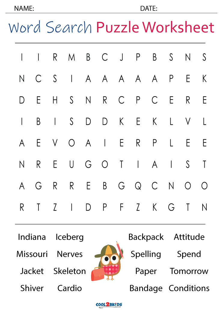 Printable 5th grade word search cool2bkids
