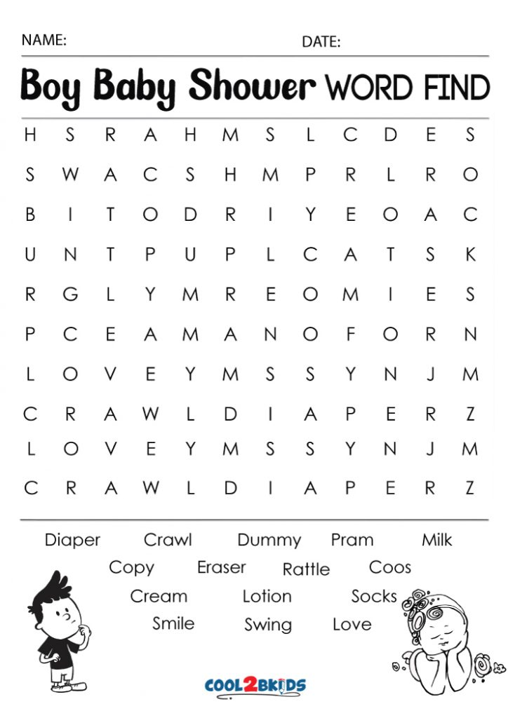 Baby shower games word search at craig glazier blog