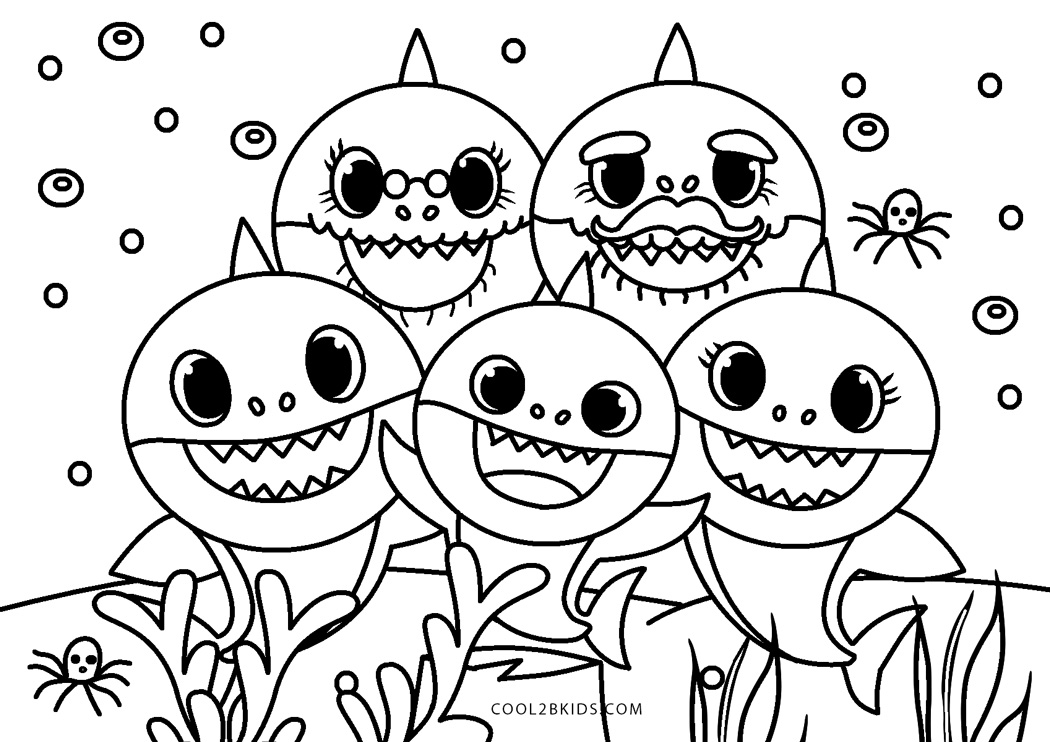 Desenhos de Baby Shark para colorir Páginas para impressão grátis