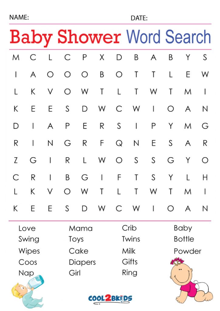 Printable Baby Shower Word Search Cool2bKids Printable Baby Shower Word Search Cool2bKids