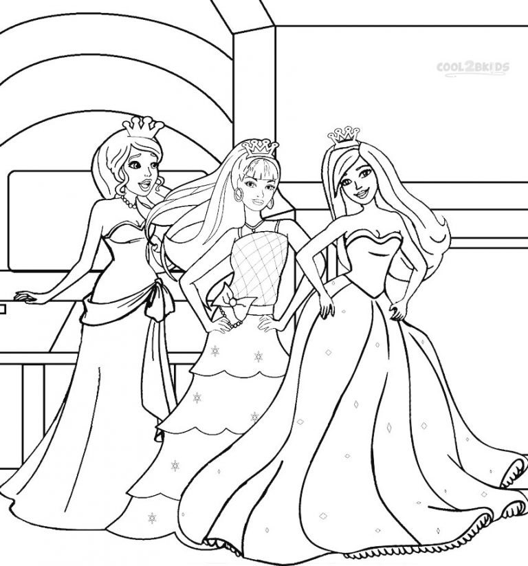 Coloriages  Barbie Princesse  Coloriages Gratuits à Imprimer