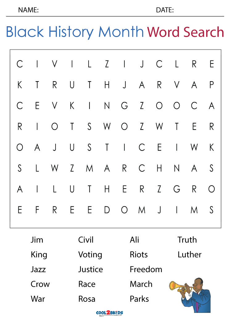Printable Word Search Black History Month Worksheet R Vrogue co