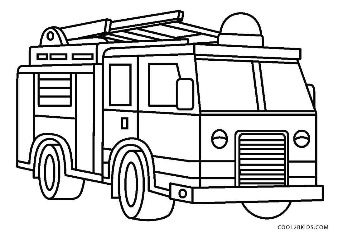 Desenho de Um caminhão de bombeiros para Colorir - Colorir.com